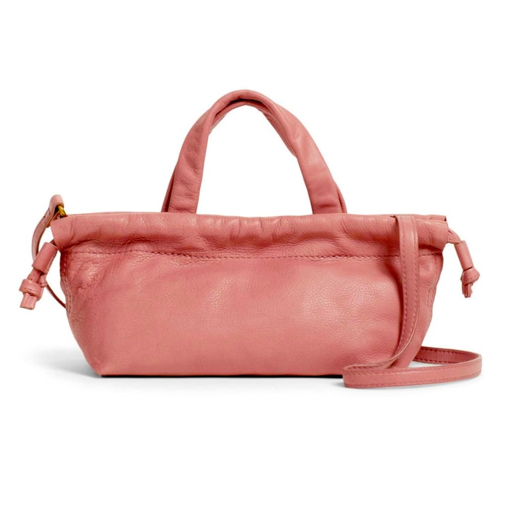 Madewell Soft Mini Cinch Rose Leather Crossbody Bag Purse Quartz Pink $118